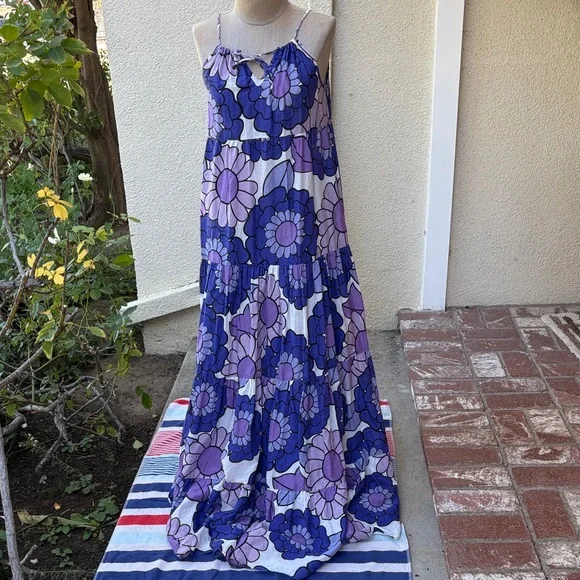 Dodo Bar Or floral Dorothy Maxi flowy tiered dress. This is so gorgeous on.